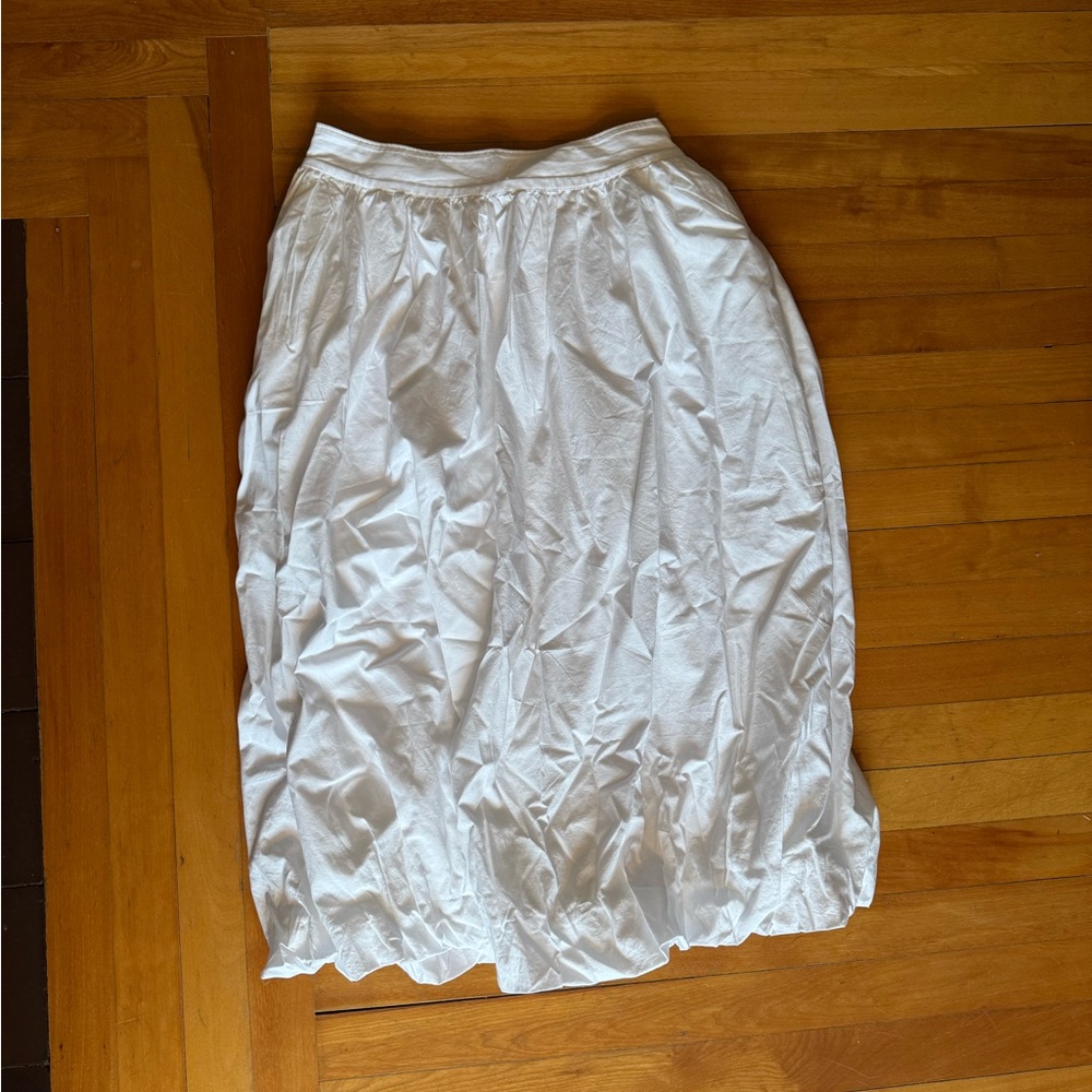 Lands' End Elegant White Midi Skirt